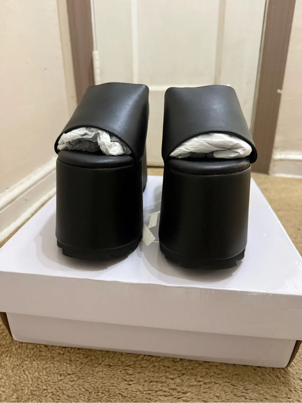 Women’s Black Platform Slide Sandals